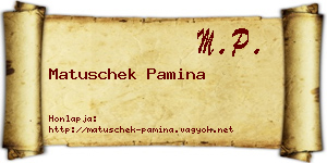 Matuschek Pamina névjegykártya